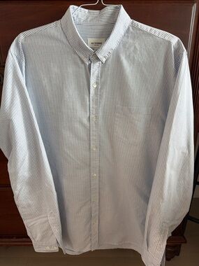 Octobre-Editions Blue Stripe Men's Button-Down Charlie Oxford Shirt - FR XXL